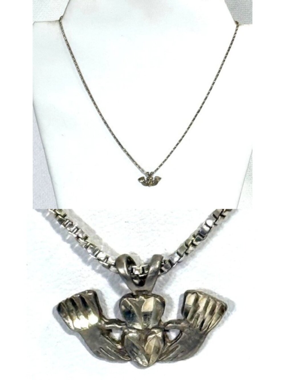 925 silver 17" Irish/Celtic Claddegh pendant necklace.